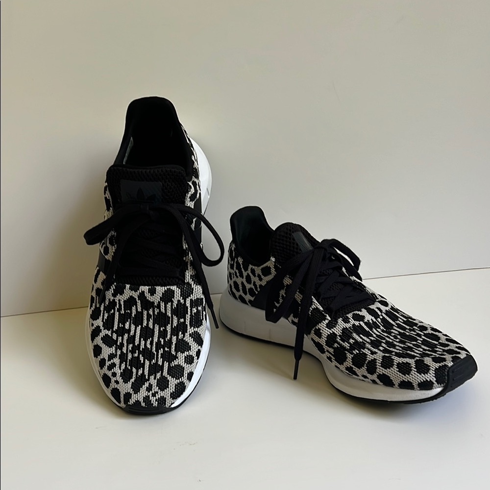 Adidas Black and gray / beige Leopard Print Sneakers